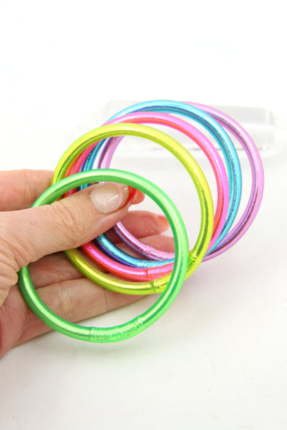 Neon Party Set Thai Buddhist Temple Bracelets, Mantra Bangle, Thick, Sizes Available