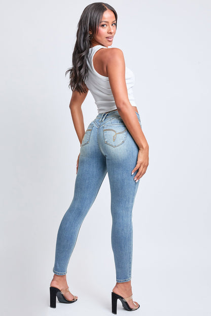 Women's WannaBettaButt Mid Rise Embroidered Skinny Jean