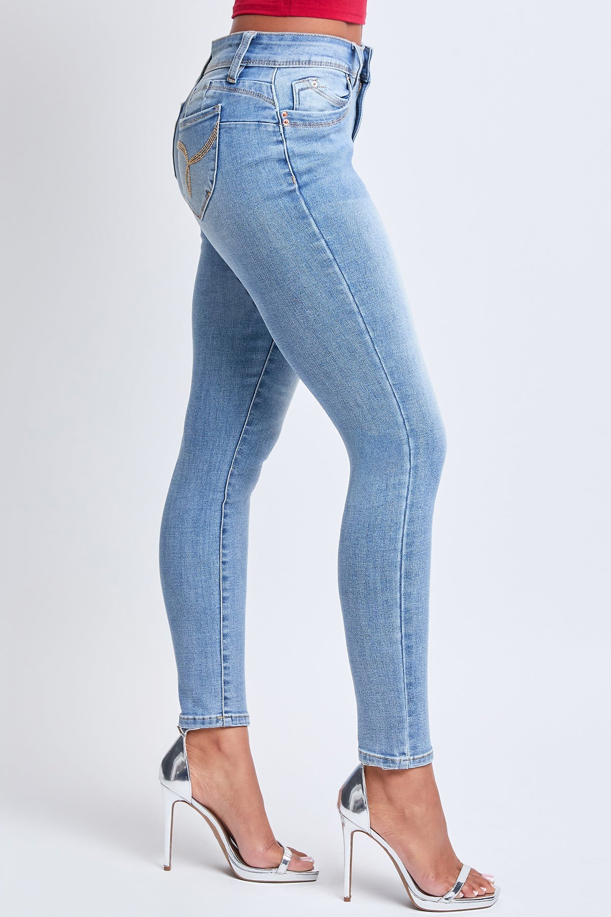 Women's WannaBettaButt Mid Rise Embroidered Skinny Jean