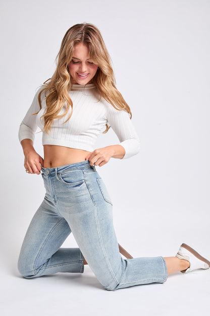 Women's Luxe High Rise Vintage Stretch Straight Leg Jeans