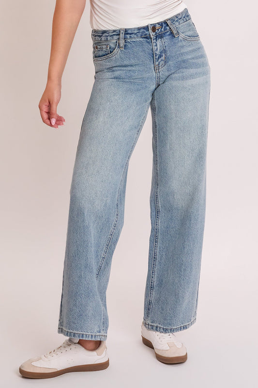 Women's Brittany Wide Leg Jeans with Bow Print