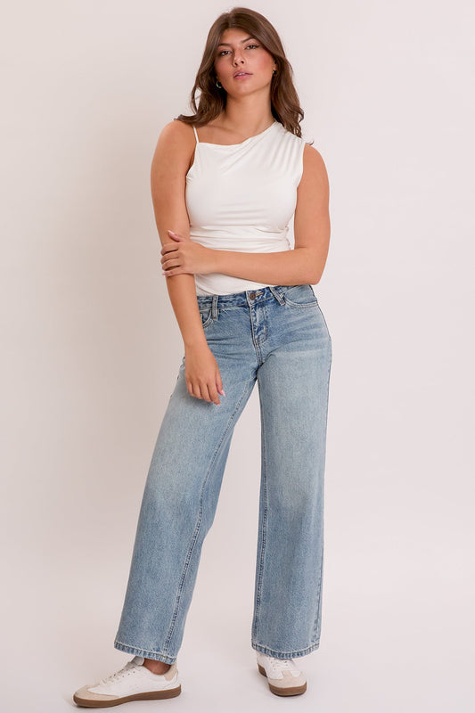 Women's Brittany Wide Leg Jeans with Bow Print