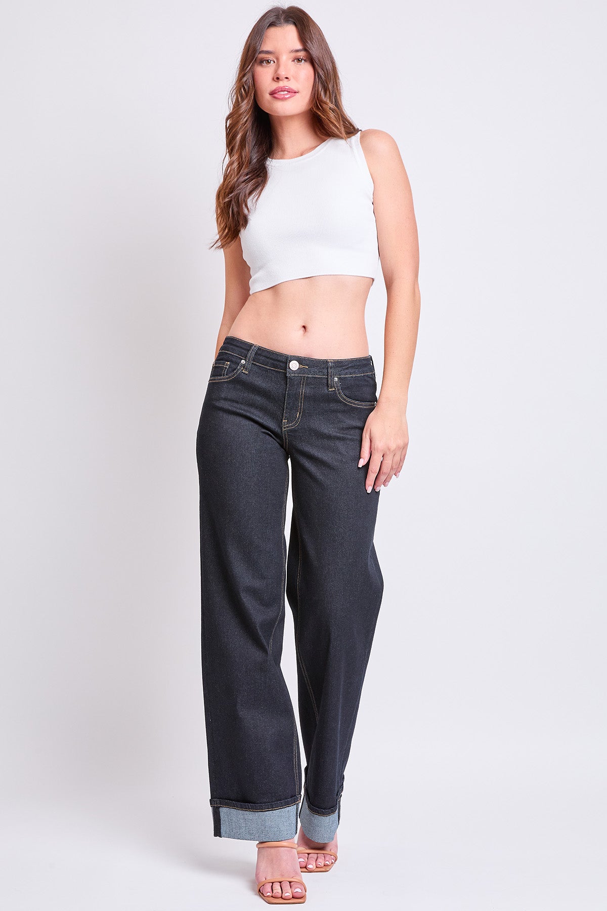 Women's Britney Low Rise Wide Leg Cuff Jeans