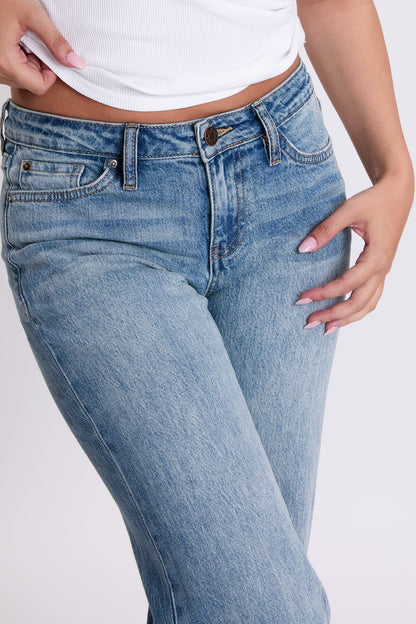 Women's Luxe Brittany Low Rise Wide Leg Cuff Jeans