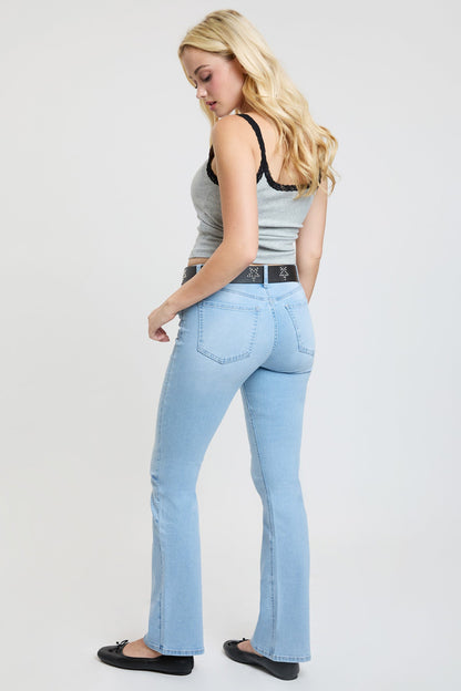 Women's Mid Rise Belted Bootcut Jeans