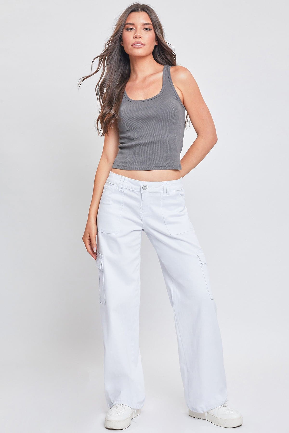 Women's Cargo Jeans with Bungee Hem