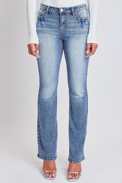 Women's Heavy Stitch Bootcut Jeans with Embroidered Pockets