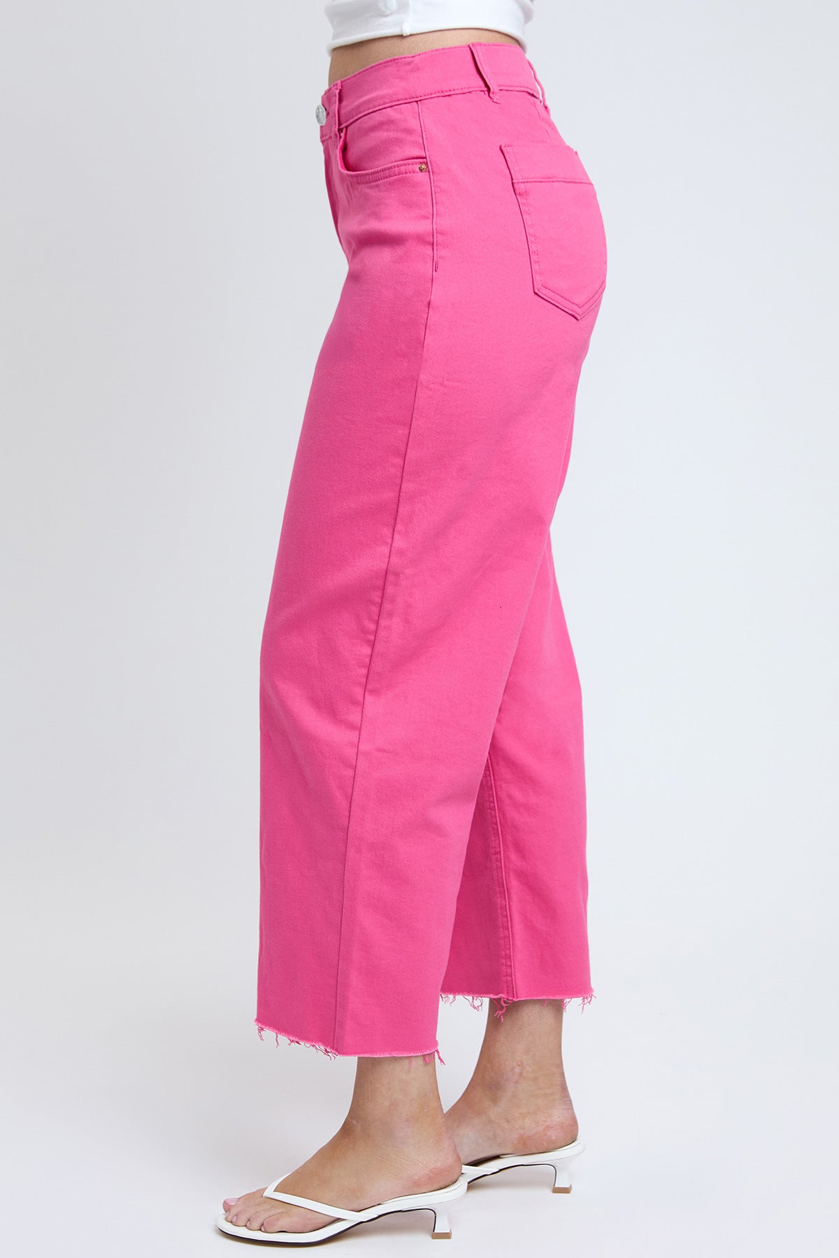 Women's High Rise Cropped Trouser Jeans Wide Leg Fit