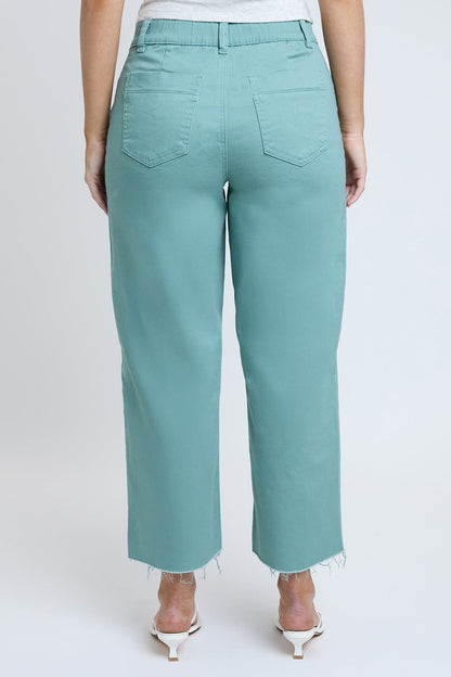 Women's High Rise Cropped Trouser Jeans Wide Leg Fit