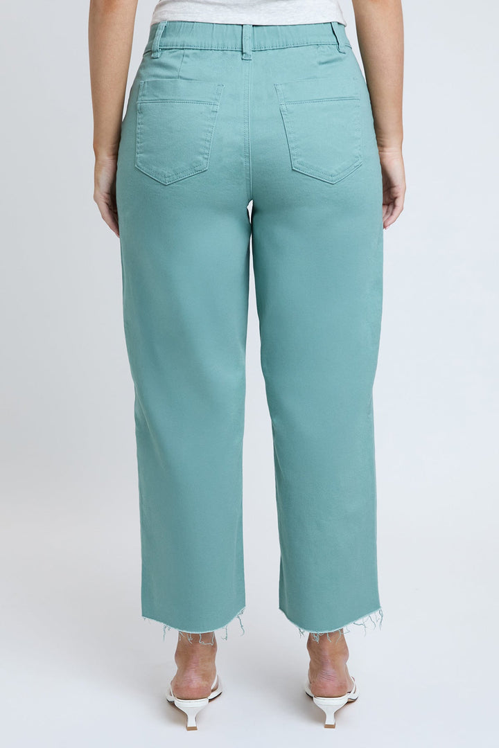 Women's High Rise Cropped Trouser Jeans Wide Leg Fit