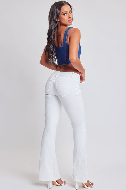 Women's Low Rise Fray Hem Flare Jeans