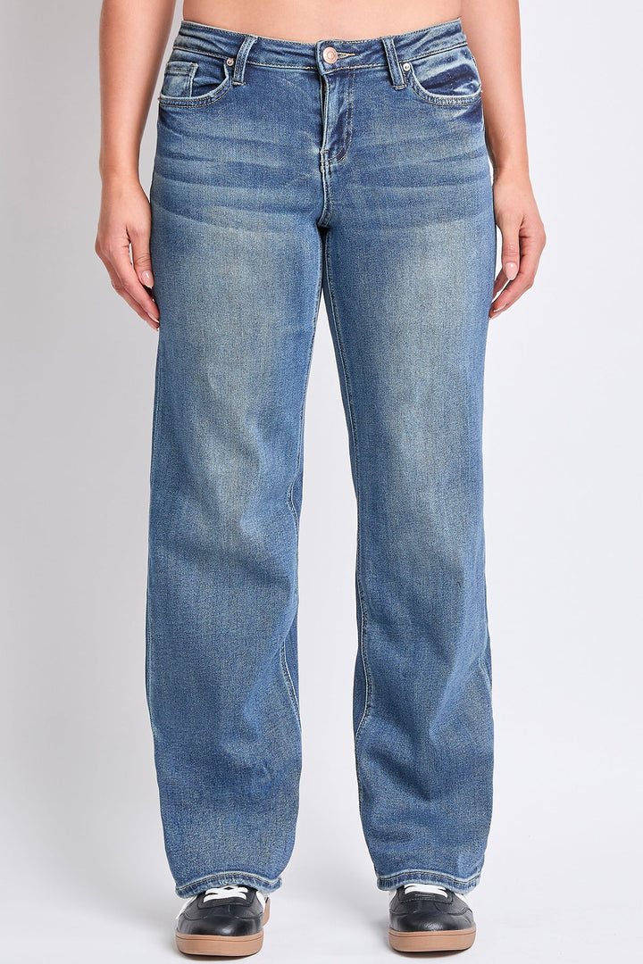 Women's Luxe Mid Rise Premium Stretch Wide Leg Jeans