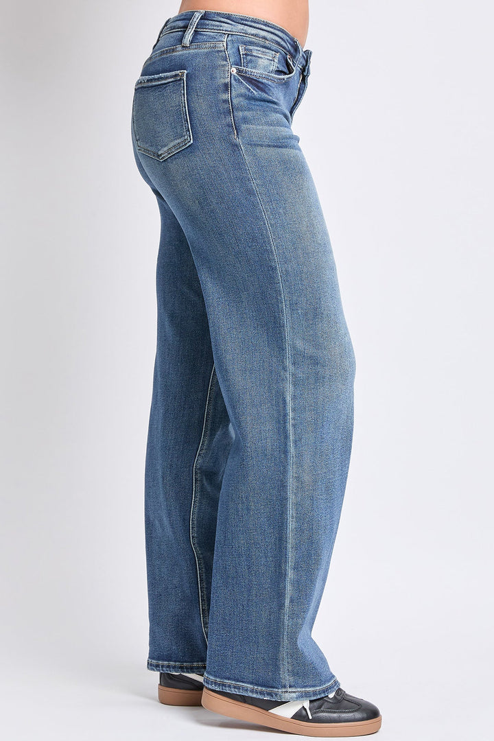 Women's Luxe Mid Rise Premium Stretch Wide Leg Jeans