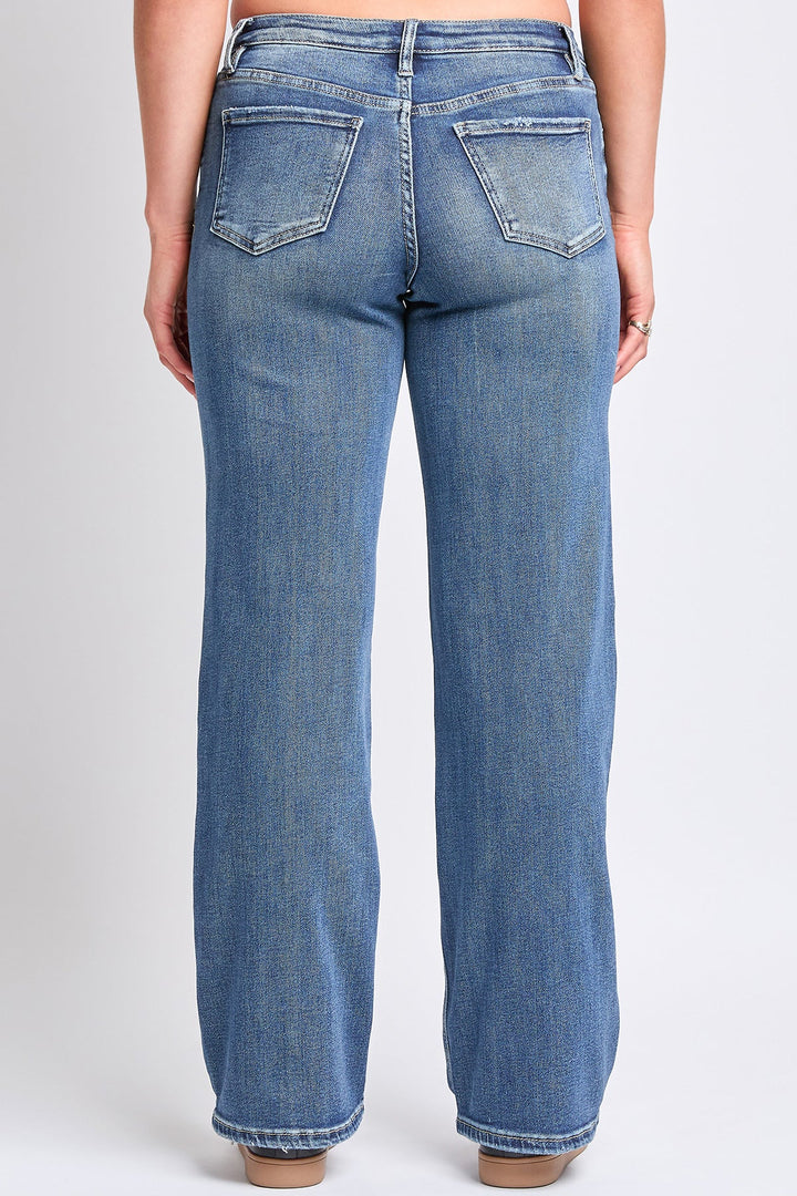 Women's Luxe Mid Rise Premium Stretch Wide Leg Jeans