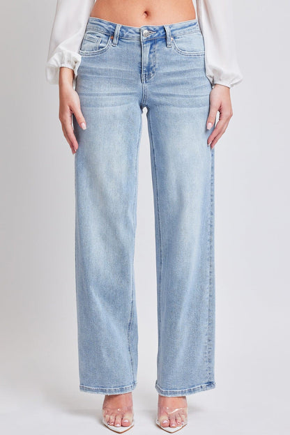Women's Luxe Mid Rise Premium Stretch Wide Leg Jeans