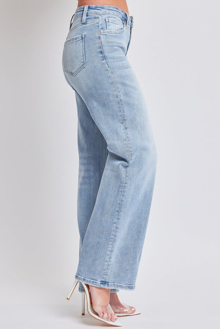 Women's Luxe Mid Rise Premium Stretch Wide Leg Jeans