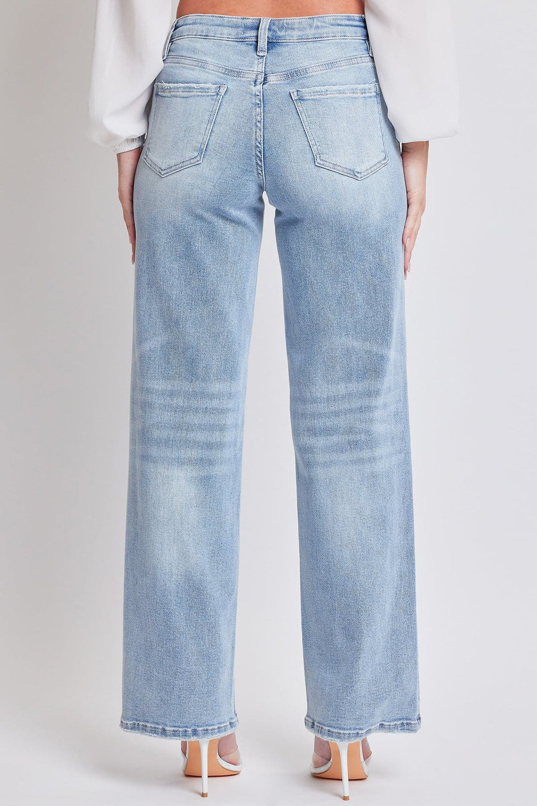 Women's Luxe Mid Rise Premium Stretch Wide Leg Jeans