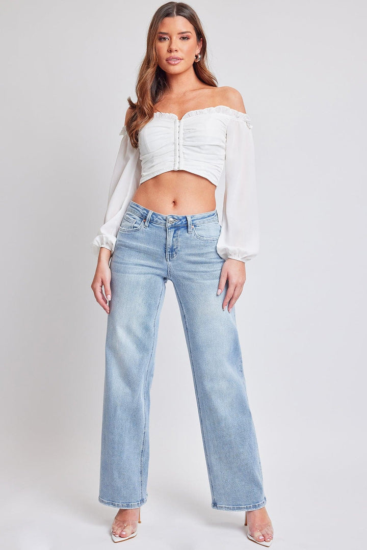 Women's Luxe Mid Rise Premium Stretch Wide Leg Jeans