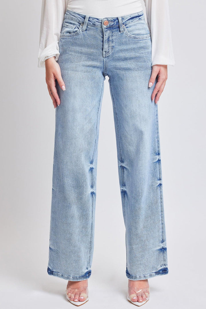 Women's Luxe Mid Rise Premium Stretch Wide Leg Jeans