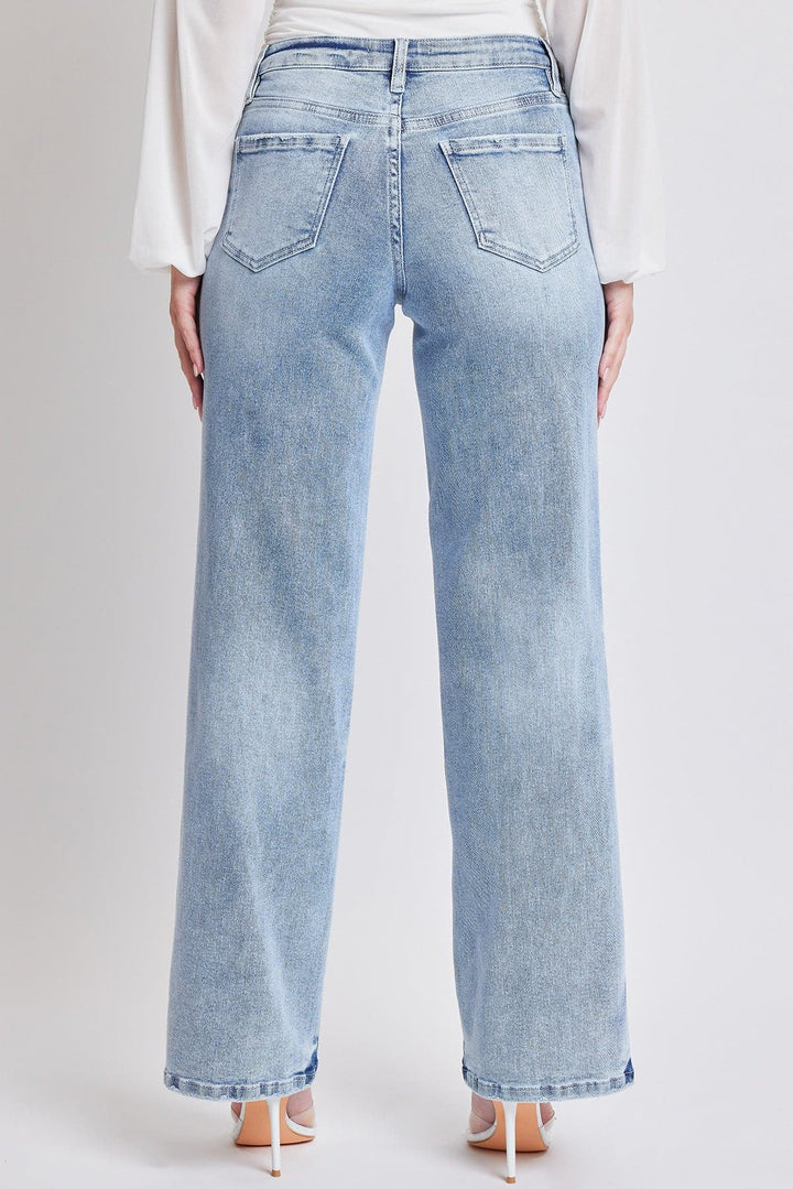 Women's Luxe Mid Rise Premium Stretch Wide Leg Jeans