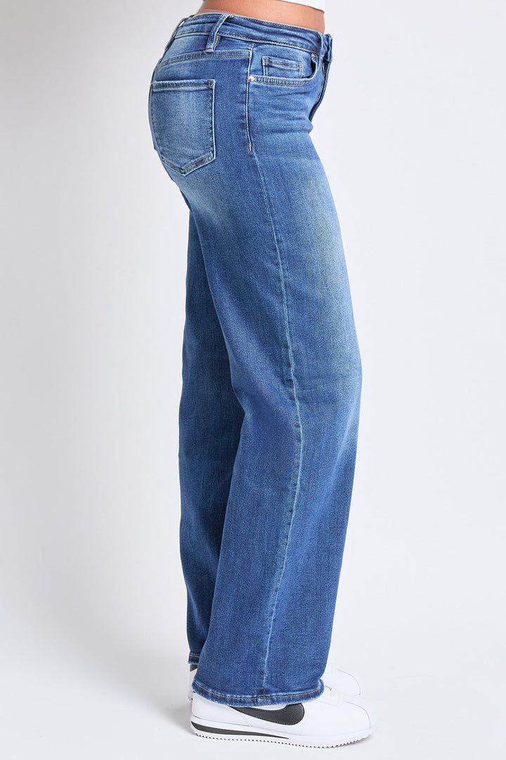 Women's Luxe Mid Rise Premium Stretch Wide Leg Jeans