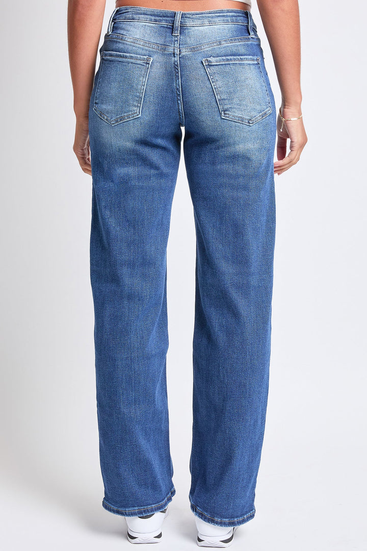 Women's Luxe Mid Rise Premium Stretch Wide Leg Jeans