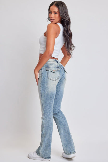 Women's Bootcut Jeans with Flap Pockets