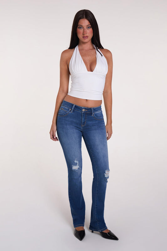 Women's Luxe Mid Rise WannaBettaButt Bootcut Jeans
