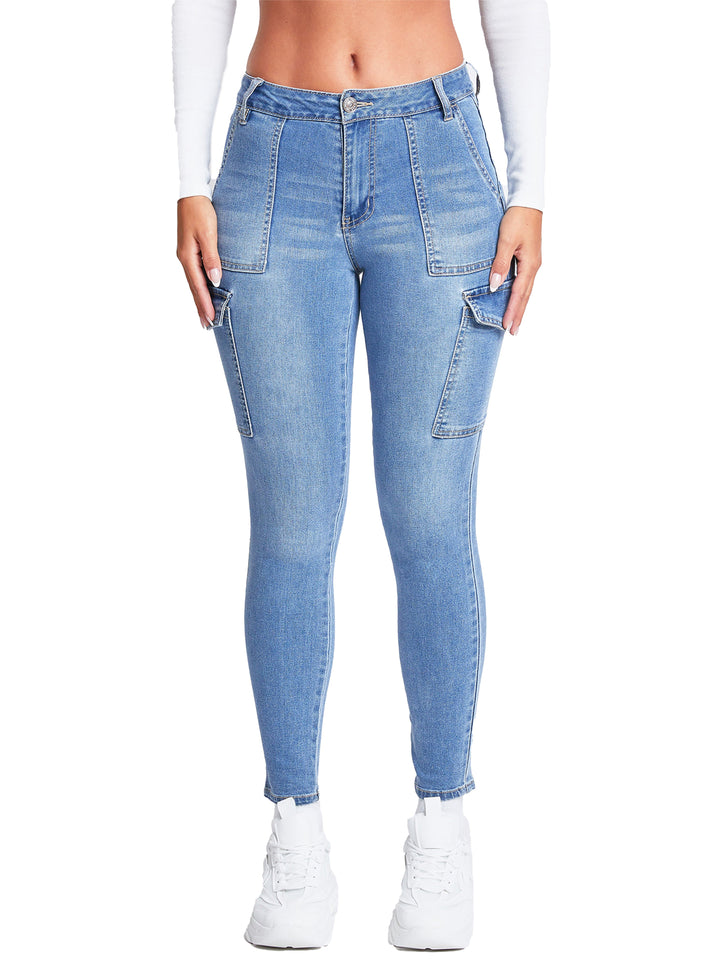 Women's High Rise Skinny Cargo Jeans
