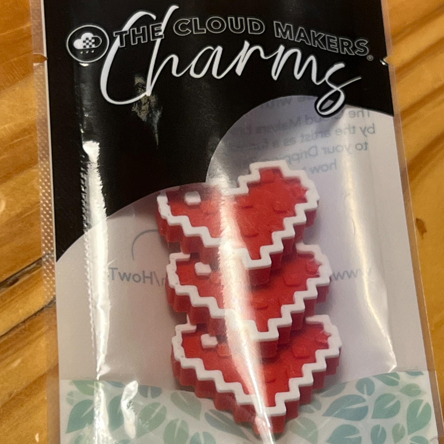 Stormy Dripping Rain Cloud with Pixel Heart Charm Set