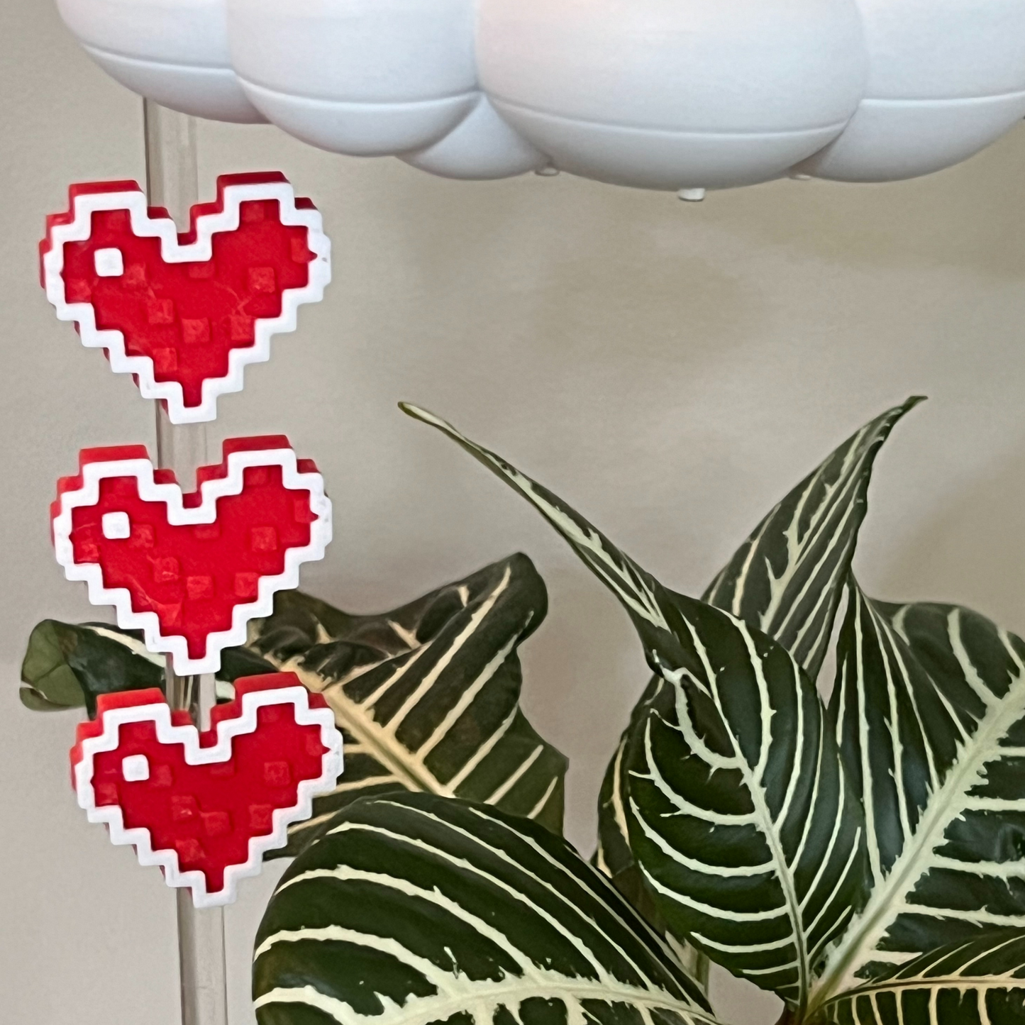 Original Dripping Rain Cloud with Pixel Heart Charm Set