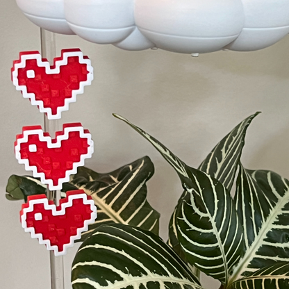 Original Dripping Rain Cloud with Pixel Heart Charm Set