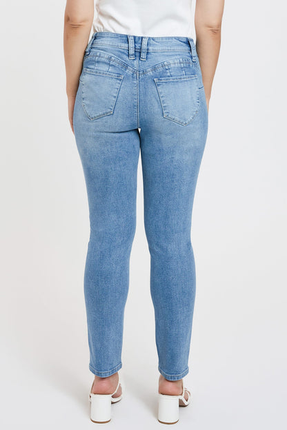 Women's Petite Curve Confidence WannaBettaButt Mid Rise Skinny