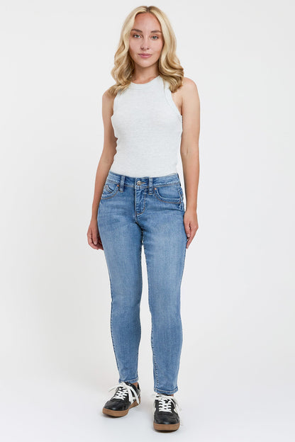 Women's Petite Curve Confidence WannaBettaButt Mid Rise Skinny