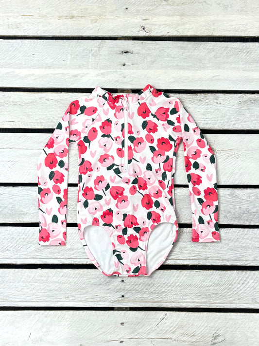 Perfect Petals Girls Zipper Front Suit