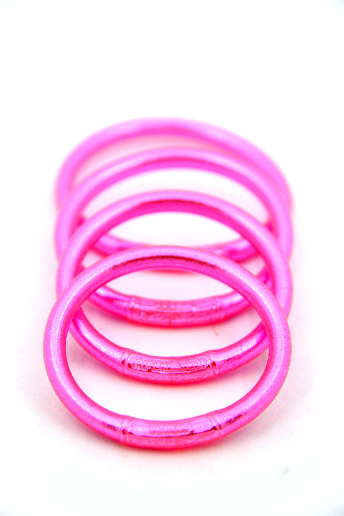 Fluo Pink Toddler Thai Buddhist Temple Bracelets, Mantra Bangle, Waterproof Jewelry