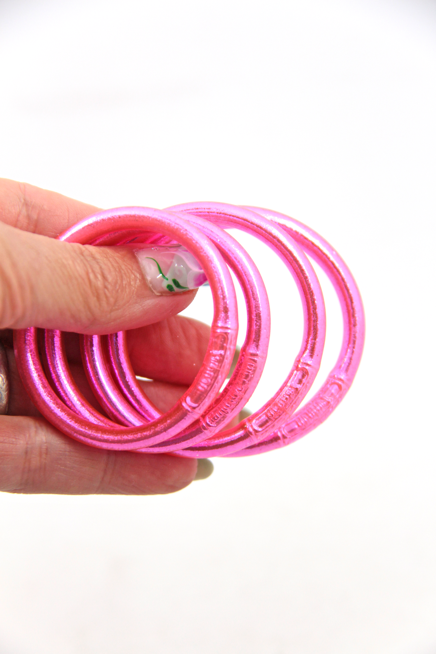 Fluo Pink Toddler Thai Buddhist Temple Bracelets, Mantra Bangle, Waterproof Jewelry