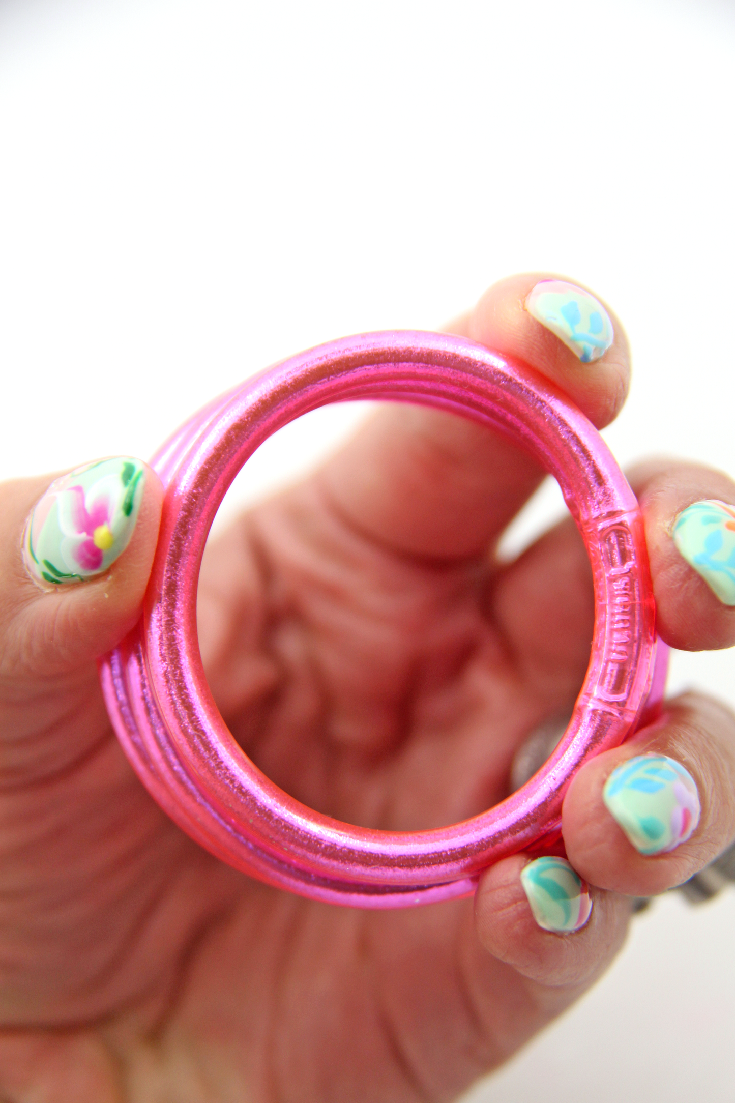 Fluo Pink Toddler Thai Buddhist Temple Bracelets, Mantra Bangle, Waterproof Jewelry