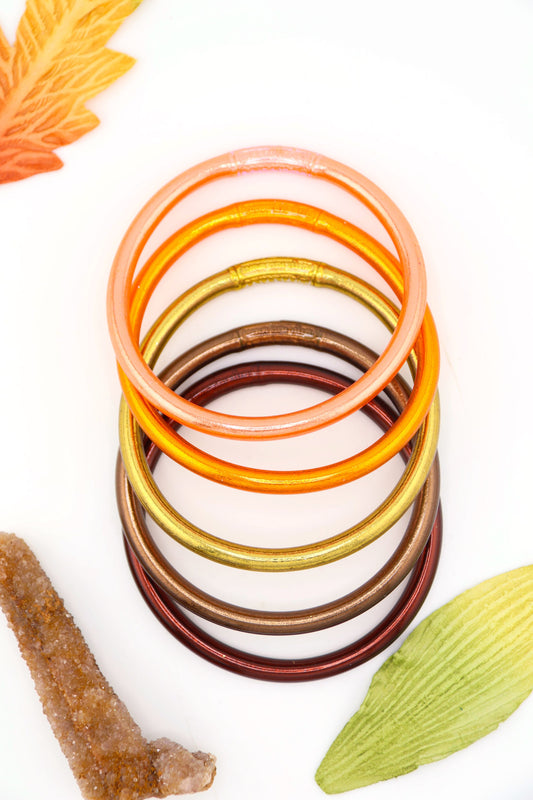 Pumpkin Spice Latte Thai Buddhist Temple Bracelets, Mantra Bangle, Thick, Sizes Available