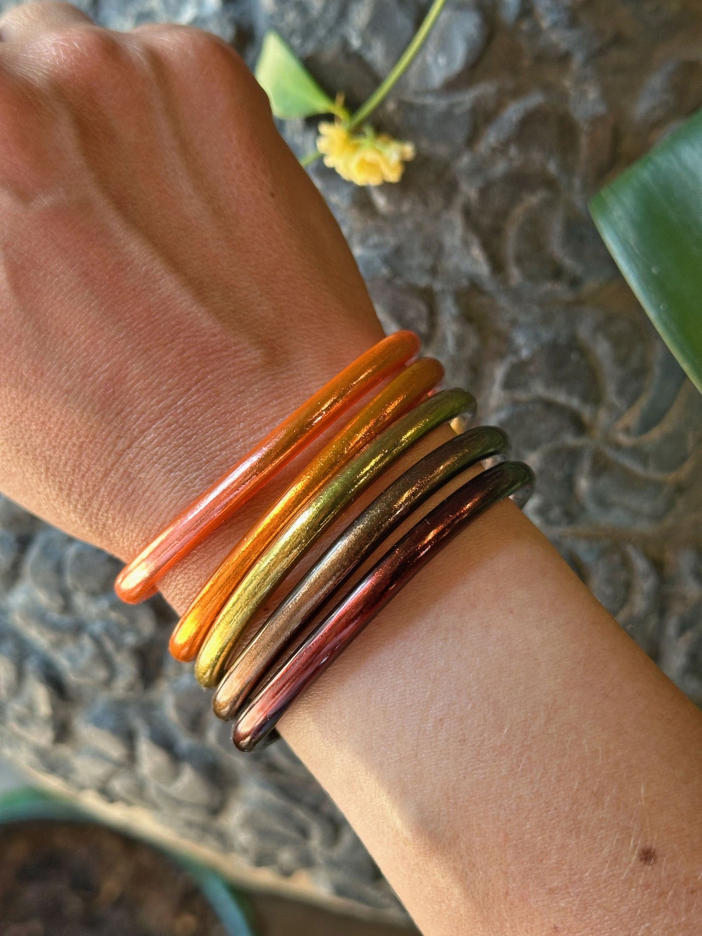 Arm Party Stacks: Rainbow Thai Buddhist Temple Bracelets, Mantra Bangle Sets, Kumlai