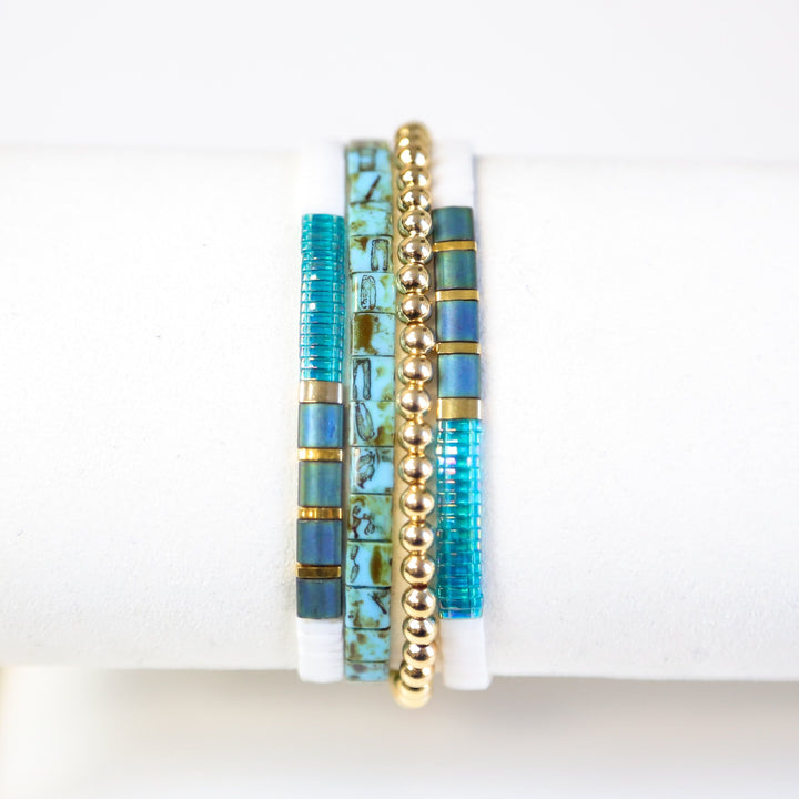 RADIANCE - 4 Tila Bead Bracelet Stack
