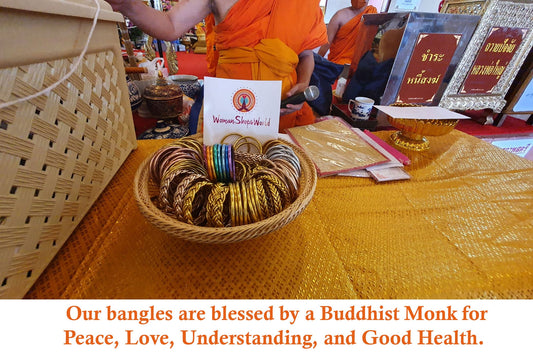 Full Spectrum Set Thai Buddhist Temple Bracelets, Mantra Bangle, Thick, Sizes Available