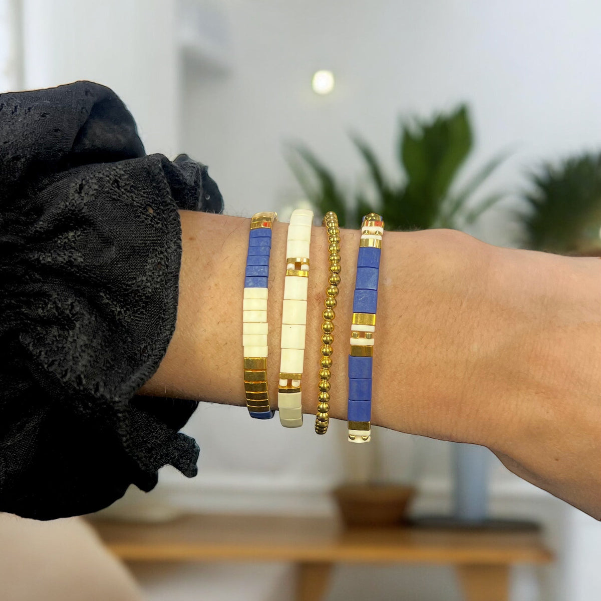 REGAL - 4 Tila Bead Bracelet Stack