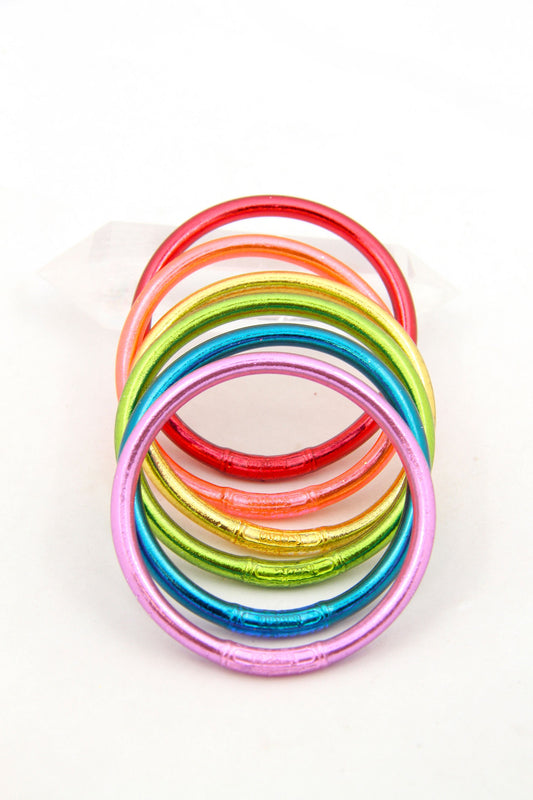 Retro Rainbow Set Thai Buddhist Temple Bracelets, Mantra Bangle, Thick, Sizes Available