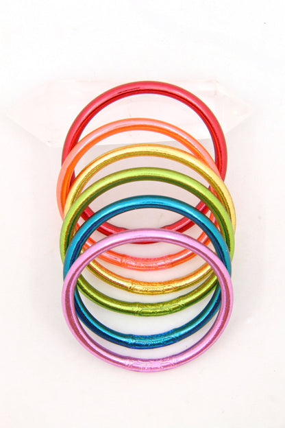 Retro Rainbow Set Thai Buddhist Temple Bracelets, Mantra Bangle, Thick, Sizes Available