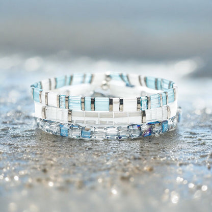 RIVER OF ICE - Tila Bead Bracelet Stack