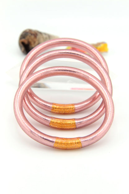 Luxe Thai Buddhist Temple Bracelets, Mantra Bangle, Kumlai, Two Tone