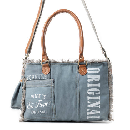 Coastal Steel Upcycled Tote in Denim