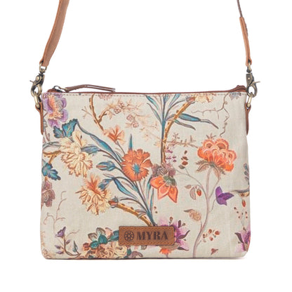 Myra Wildflower Trail Cotton & Leather Crossbody Bag in Sunlit Bloom