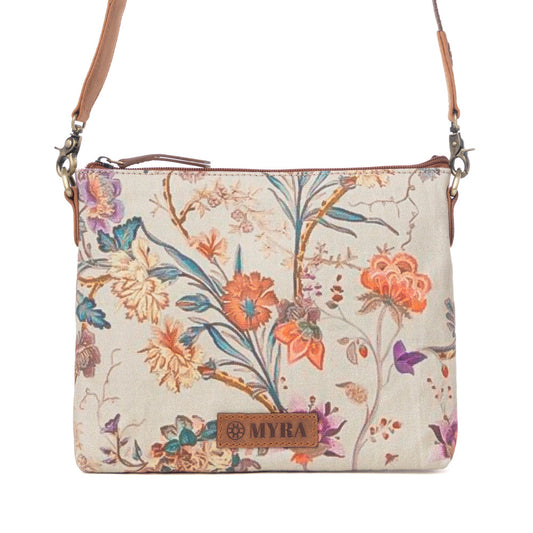 Myra Wildflower Trail Cotton & Leather Crossbody Bag in Sunlit Bloom